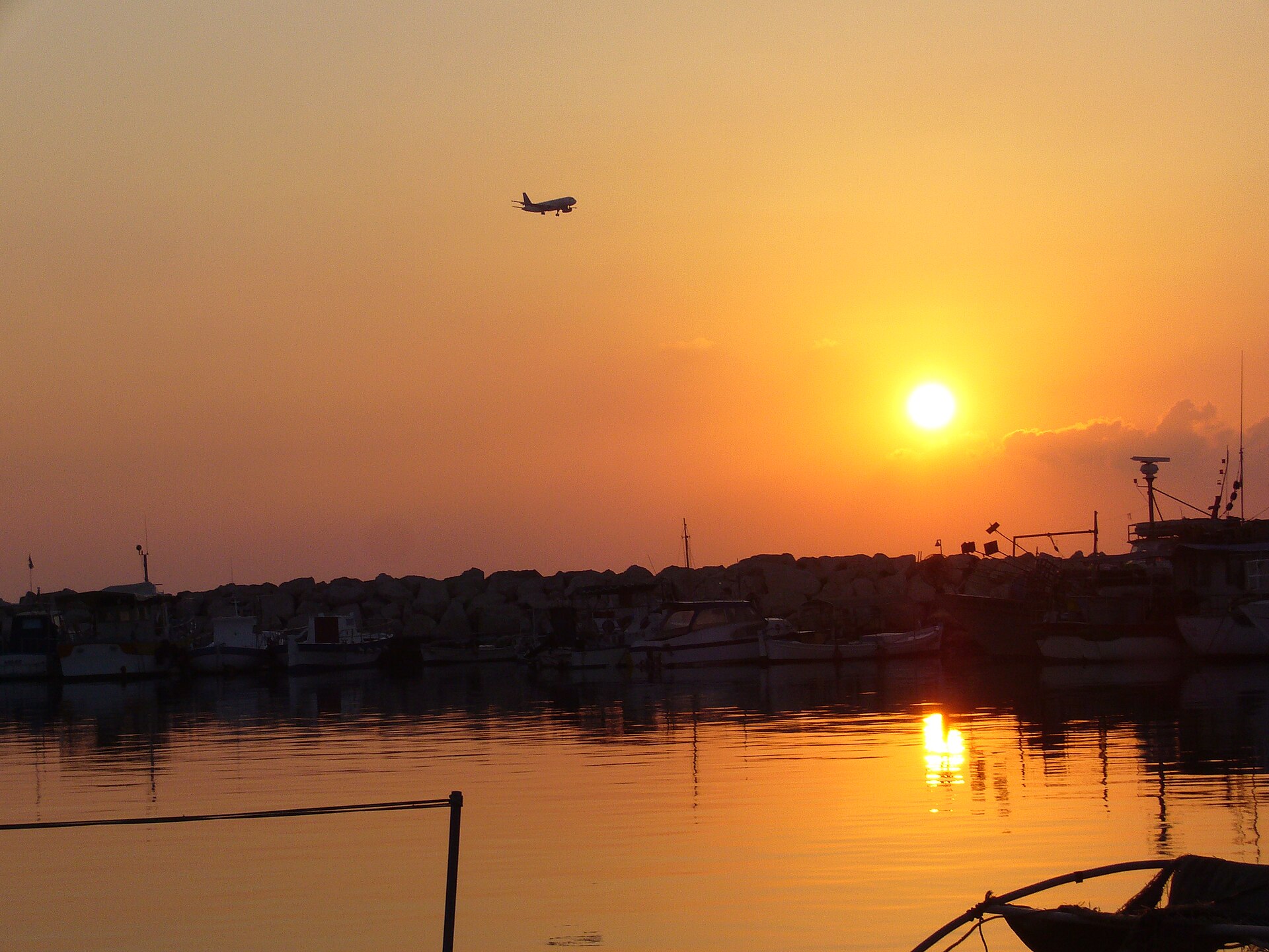 Sunrise over Larnaca and the Mediterranean